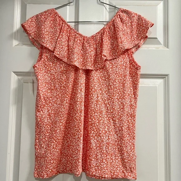 LOFT SLEEVELESS RUFFLE SHIRT - Picture 3 of 5